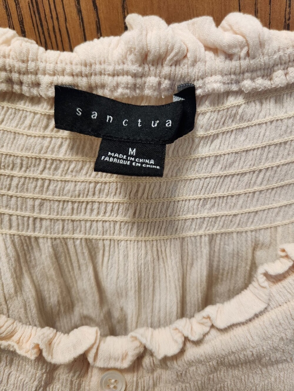 Sanctuary Off Shoulder Ruffled Button-Front Peasant Top - Picture 7 of 9